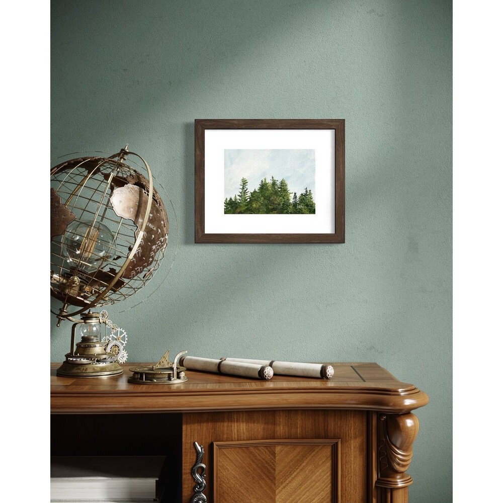 8x10 Original Oil Painting Forest Pine Trees Landscape Minimalist Nature Signed - Picture 8 of 8